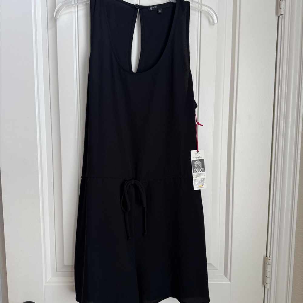 Cute and breathable black shorts romper